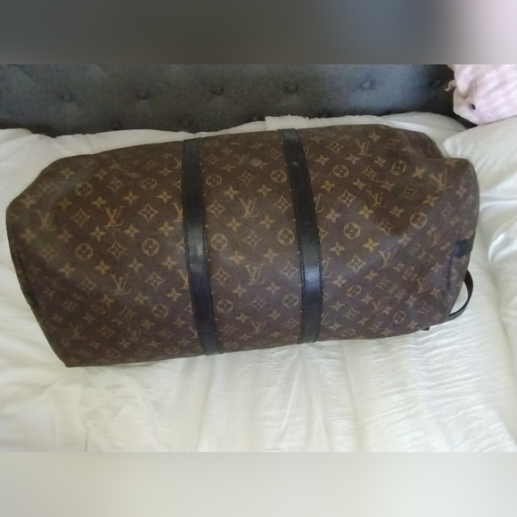 LOUIS VUITTON Keepall Bandouliere 55 Travel Duffle Bag Monogram Macassar . - Picture 8 of 14